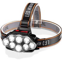 Dawinsie Headlamp Led Rechargeable, High Lumen Bright Head Lamp With 8 Led, Usb Headlight, 4 Mode Ipx4 Waterproof Head Flashlight For Outdoor Running Hunting Hiking Camping Gear