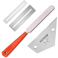 Alnicov Stainless Steel Guitar Fret Crowning File, Fret Rocker, Fingerboard Protectors Set Fret Leveling Grinding Tool Kit For Luthier And Guitar Players