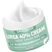 Grocerism Urea Cream 40 Percent For Feet Plus 2% Salicylic Acid 529 Oz  Foot Cream And Hand Cream Maximum Strength With Hyaluronic Acid,Tea Tree,And Aloe Vera For Deep Moisturizes,Callus Remover