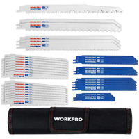 Workpro 32-Piece Reciprocating Saw Blade Set - Metal/Woodcutting Saw Blades, Pruner Saw Blades With Organizer Pouch