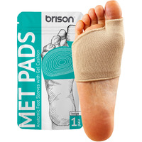 Metatarsal Pads For Women And Men Ball Of Foot Cushion - Gel Sleeves Cushions Pad - Fabric Soft Socks For Supports Feet Pain Relief (Beige) Medium