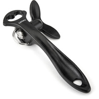 Lantana 2 In 1 Safety Manual Can Opener (Smooth Edge) & Bottle Opener - Blackstainless Steel