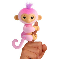 Fingerlings 2023 New Interactive Baby Monkey Reacts To Touch - 70+ Sounds & Reactions - Harmony (Pink)