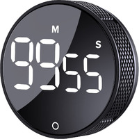 Digital Kitchen Timers, Visual Timers Large Led Display Magnetic Countdown Countup Timer For Classroom Cooking Fitness Baking Studying Teaching, Easy For Kids And Seniors Black