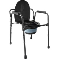 Pepe - 3 In 1 Bedside Commodes For Adults, Adult Potty Chair For Seniors Over Toilet, Urinal Chair For Elderly With Bucket, Commode Toilet Seat Riser, Adjustable Stand Alone Toilet Safety Rail Black