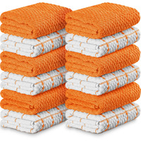 Utopia Towels Kitchen Towels [12 Pack], 15 X 25 Inches, 100% Ring Spun Cotton Super Soft And Absorbent Linen Dish Towels, Tea Towels And Bar Towels Set (Orange)
