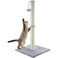 Dimaka 34 "" Tall Cat Scratching Post For Large Cats And Kittens, High Vertical Scratcher With Premium Natural Sisal Rope And Interactive Hanging Ball For Indoor Cat(Grey, 34 Inches For Large Cats)