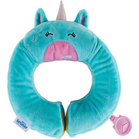 Trunki Kids Travel Neck Pillow And Chin Rest  Support Sleepy Heads In The Car Seat, Plane, Bike Or Pram  Yondi Small Una Unicorn (Turquoise)
