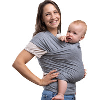 Cuddlebug Baby Wrap Sling + Carrier - Newborns & Toddlers Up To 36 Lbs - Hands Free - Gentle, Stretch Fabric - Ideal For Baby Showers - One Size Fits All (Grey)