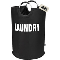 Dokehom 160L Xx-Large Laundry Basket (7 Colors), Collapsible Laundry Bag, Foldable Laundry Hamper, Folding Washing Bin (Black, Xxl)