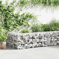 Vidaxl Gabion Wall With Covers Galvanized Steel 354""X19.7""X19.7""