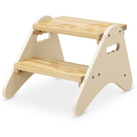 B. Toys- B. Spaces- Step Stool For Kids - Ivory & Wood Stepping Stool For The Bedroom, Bathroom, Kitchen - Furniture For Toddlers - Peek-A-Boost - 2 Years +