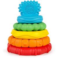 Baby Einstein Stack & Teethe Multi-Textured Easy-To-Grasp 5-Piece Teether Toy Set, Ages 3 Months +
