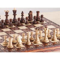 Beautiful Handcrafted Wooden Chess Set With Wooden Board And Handcrafted Chess Pieces - Gift Idea Products (16"" (40 Cm) Orn)