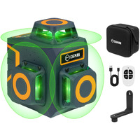 Cigman Laser Level Cm-701Se Laser Level Self Leveling 3X360   3D Green Cross Line For Decoration And Picture Hanging With Rechargeable Battery, Remote Controller And Magnetic L-Shaped Bracket Included