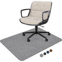 Corduroy Chair Mat For Hardwood Floor, 55""X35"" Office Chair Mat Desk Chair Mat For Rolling Chair, Large Anti-Slip Backing Low-Pile Office Rug Floor Mat For Office/Home Light Grey