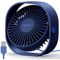Easyacc Usb Desk Fan, 3 Speeds Usb Fan [Lower Noise Usb Powered Only&Powerful Desk Fan] Usb Portable Powered Fan, 360   Rotatable Personal Table Fan Travel Fan For Desk Home Bedroom Office(No Battery)