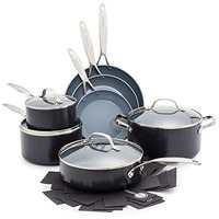 Greenpan Valencia Pro Hard Anodized Healthy Ceramic Nonstick 11 Piece Cookware Pots And Pans Set, Pfas-Free, Induction, Dishwasher Safe, Oven Safe, Gray