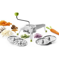 Ibili 5-In-1 Mouli Rotary Cheese Grater, Slicer, Made In Spain, Includes 5 Stainless Steel Interchangeable Variated Discs, (Discs Dishwasher Safe)