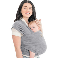 Keababies Baby Wrap Carrier - All In 1 Original Breathable Baby Sling, Lightweight,Hands Free Baby Carrier Sling, Baby Carrier Wrap, Baby Carriers For Newborn, Infant,Baby Wraps Carrier (Classic Gray)
