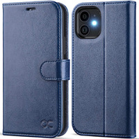 Ocase Compatible With Iphone 12 Case/Compatible With Iphone 12 Pro Wallet Case, Pu Leather Flip Case With Card Holders Rfid Blocking Kickstand Phone Cover 6.1 Inch (Blue)