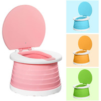 Portable Potty Chair - Foldable Training Toilet For Toddler Baby Kids Travel Potties Seat Indoor And Outdoor Pink