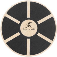 Prosource Wooden Balance Board Non-Slip Wobble Core Trainer 15.75In (39.5Cm) Diameter With 360 Rotation For Stability Training, Full Body Exercises, Physical Therapy, Black