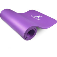 Prosourcefit 1/2 In Extra Thick Yoga Pilates Exercise Mat, Padded Workout Mat For Home, Non-Sip Yoga Mat For Men And Women, Purple, 71 In X 24 In