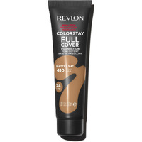 Revlon Colorstay Full Cover Longwear Matte Foundation, Heat & Sweat Resistant Lightweight Face Makeup, Toast (410), 1.0 Oz