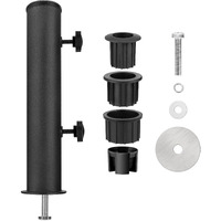 Sliimu Universal Granite Umbrella Stand Tube Outdoor,Outside Stone Umbrella Stainless Steel Tube Base,Heavy Duty Marble Flag Pole Stake Holder,Table Umbrella Tube Bracket,Diy Umbrella Tube Mount-Black