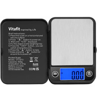Vitafit 500G Digital Pocket Scale,Weighing Professional Since 2001, 0.01G High Accuracy Grams Scale For Multifunction: Lab,Food Kitchen,Coffee,Jewelry; Black
