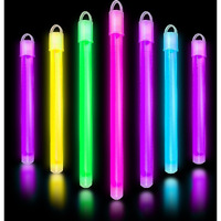 Glow Fever Glow In The Dark Sticks - 50 Ct 6"" Glow Sticks Bulk Party Pack With End Caps & Lanyards - Glow Party Favors For Concert, Festival, & Wedding Neon Light Sticks By Party Dragon, Multi
