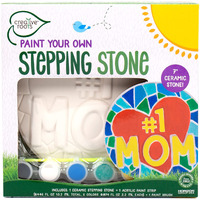 Creative Roots Paint Your Own #1 Mom Stepping Stone, Craft Kits For Kids, Ceramics To Paint, Ages 6+