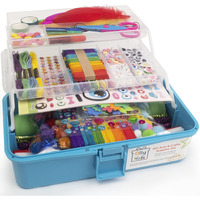 Olly Kids Craft Kits Library In A Plastic Craft Box Organizer- Craft And Art Supplies For Kids Ages 4 5 6 7 8 9 10 11 &12 Year Old Boys & Girls