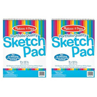 Melissa & Doug Sketch Pad (9 X 12 Inches) - 50 Sheets, 2-Pack - Kids Drawing Paper, Drawing And Coloring Pad Art Supplies