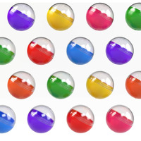 Entervending Empty Clear-Colored Round Capsules 2 Inch 50 Pcs Bulk 7 Colors Capsule For Toy Gumball Machines Plastic Containers Surprise For Kids Party Favor Prize