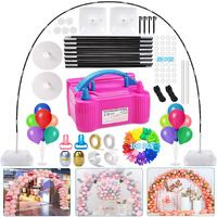 Balloon Arch Kit And Balloon Pump, 10Ft Wide Adjustable Balloon Arch Stand With Balloons Water Fillable Bases, Balloon Stand*2, Balloon*100, Balloon Pump For Wedding Birthday Party Supplies Decoration
