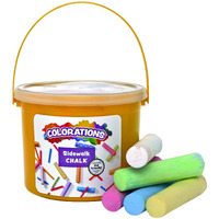 Colorations Washable Sidewalk Chalk In Storage Bucket, 20 Pieces, 8 Assorted Colors, Driveway Chalk For Kids, Oudoor Chalk, Kids Dustless Chalk, Homeschool, Home School Use