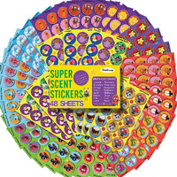Horiechaly Scratch And Sniff Stickers, 48 Sheets Scented Stickers With 16 Scents, 720+ Super Smelly Reward Stickers For Kids & Teachers, Birthday Christmas Gift, Party Favors