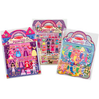 Melissa & Doug Puffy Sticker Activity Books Set: Dress-Up, Princess, Mermaid - 208 Reusable Stickers - Dress Up Doll Stickers, Restickable Puffy Sticker Books For Kids Ages 4+- Fsc-Certified Materials