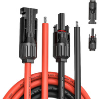 Kohree 30 Feet 10Awg Solar Extension Cable With Female And Male Connector Adapter Kit, Solar Panel Cable Wire With Extra Pair Of Connectors Weatherproof (30Ft Red + 30Ft Black)