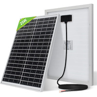 Eco-Worthy Solar Panel 25W 12V Monocrystalline Waterproof Panel For Charging 12V Battery Of Rv Boat Trailer Atv Car Or Powering 12V Light, Charing 12V Battery Pack And Other Off-Grid Applications
