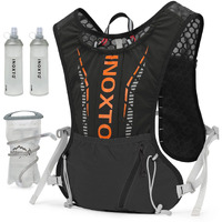 Inoxto Hydration Vest Backpack,Lightweight Insulated Pack With 1.5L Water Bladder Bag Daypack For Hiking Trail Running Cycling Race Marathon For Women Men Kids (Black Orange)