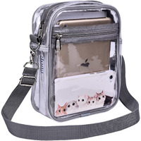 Uspeclare Clear Purse Stadium Clear Messenger Bag Stadium Approved For Men And Women Clear Crossbody Bag(Grey)