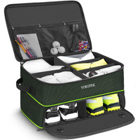 2 Layer Golf Trunk Organizer, Waterproof Car Golf Locker With Separate Ventilated Compartment For 2 Pair Shoes, Durable Golf Trunk Storage For Balls, Tees, Clothes, Gloves, Accessories, Golf Gifts