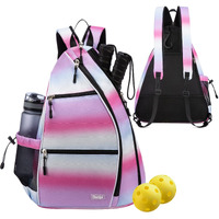 Sucipi Pickleball Bag Pickleball Backpack For Women Men Pickleball Paddle Backpack Reversible Pickleball Paddle Bag Pickleball Rackets Bags For Ladies Pink Rainbow