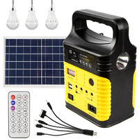 Solar Generator - Portable Power Station For Emergency Power Supply,Portable Generators For Camping,Home Use&Outdoor,Solar Powered Generator With Panel Including 3 Sets Led Light (Yellow)