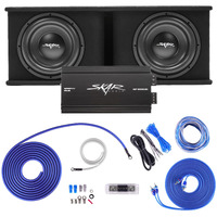 Skar Audio Dual 12"" Complete 2,400 Watt Sdr Series Subwoofer Bass Package - Includes Loaded Enclosure With Amplifier