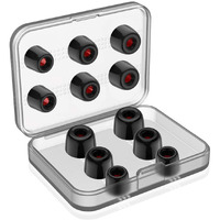 6 Pairs Earphone Tips F Feych Premium Replacement Earbud Tips Memory Foam Earphone Tips Blocking Noise Foam Tips Suit For 4.5-6.3Mm Nozzle In-Ear Earphones With Storage Box(S/M/L, Black)