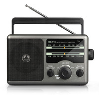 Greadio Am Fm Portable Radio Transistor Radio With 3.5Mm Earphone Jack, Hight/Low Tone Mode, Big Speaker, Ac Power Or Battery Operated By 4 D Cell Batteries For Home And Outdoor